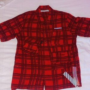 Modern Red Plaid Shirt